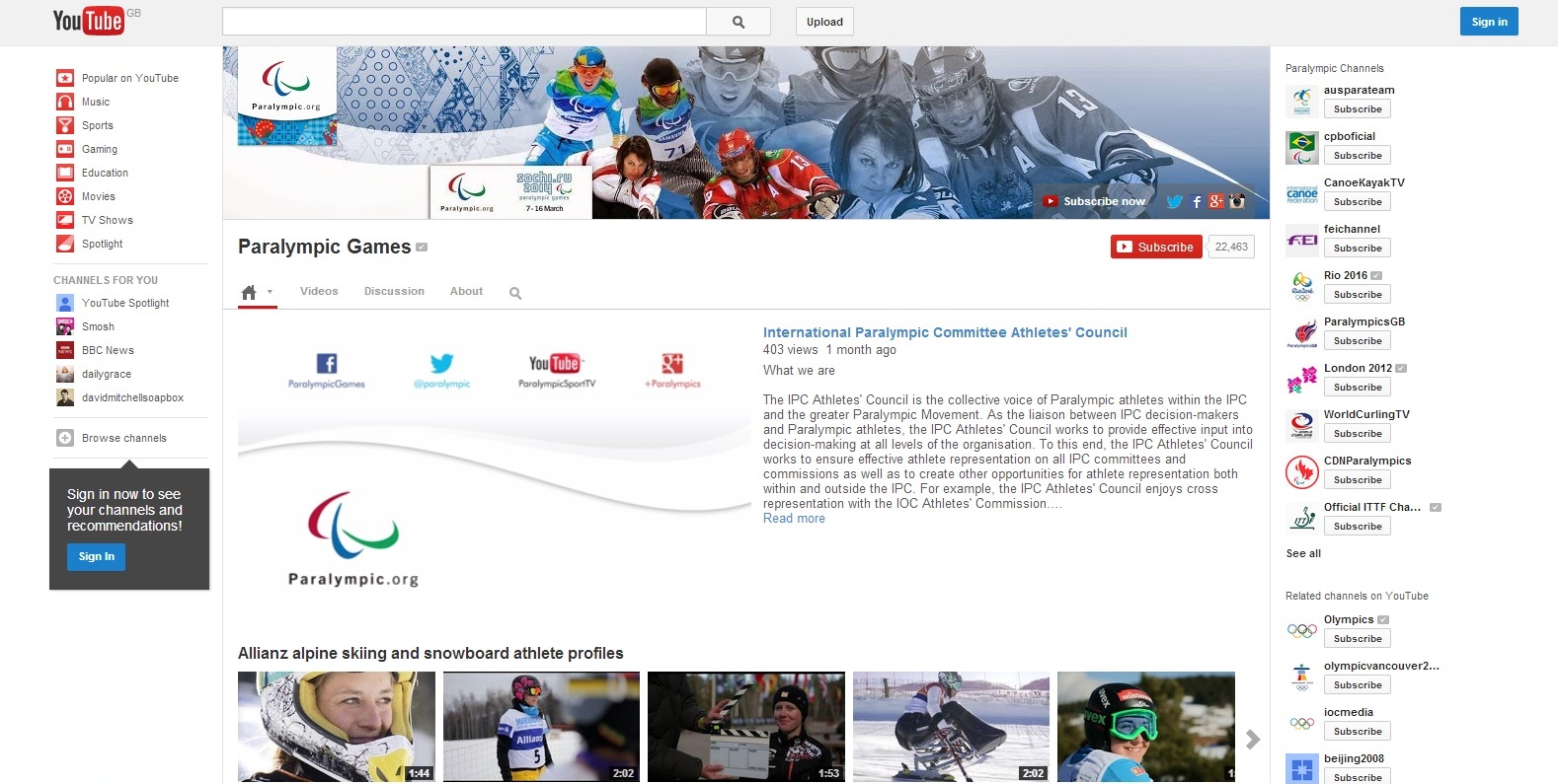Following each day of competition, all the action and highlights packages will be made available on the IPC's YouTube channel ©YouTube