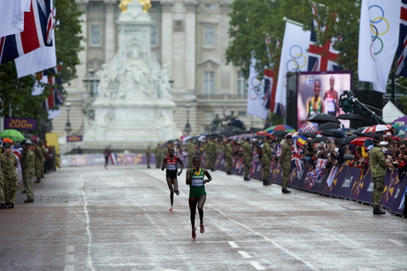 Following her Olympic victory Tiki Gelana will aim to get the better of Priscah Jeptoo once again at the London Marathon ©Sports Illustrated/Getty Images
