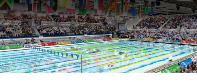 GL events Field & Lawn Limited will provide overly services at a number of Glasgow 2014 venues including the Tollcross International Swimming Centre ©Glasgow 2014