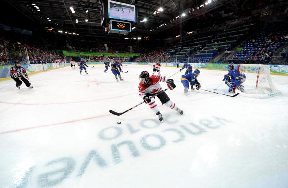 Hayley Wickenheiser has already won Olympic ice hockey gold medals at Salt Lake City 2002, Turin 2006 and Vancouver 2010 ©Getty Images