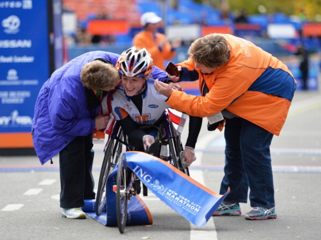 McFadden's New York Marathon win in 2013 has undoubtedly cemented her place as the pre-eminent Paralympic athlete in the world ©AFP/Getty Images
