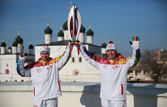 The actual Sochi 2014 Torch Relay has been taking place over the last four months and has been touring Chechnya in recent days ©Sochi 2014