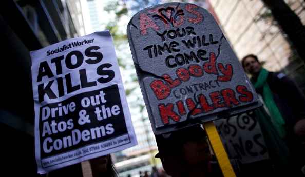 Atos was targeted by angry protesters during London 2012 ©AFP/Getty Images