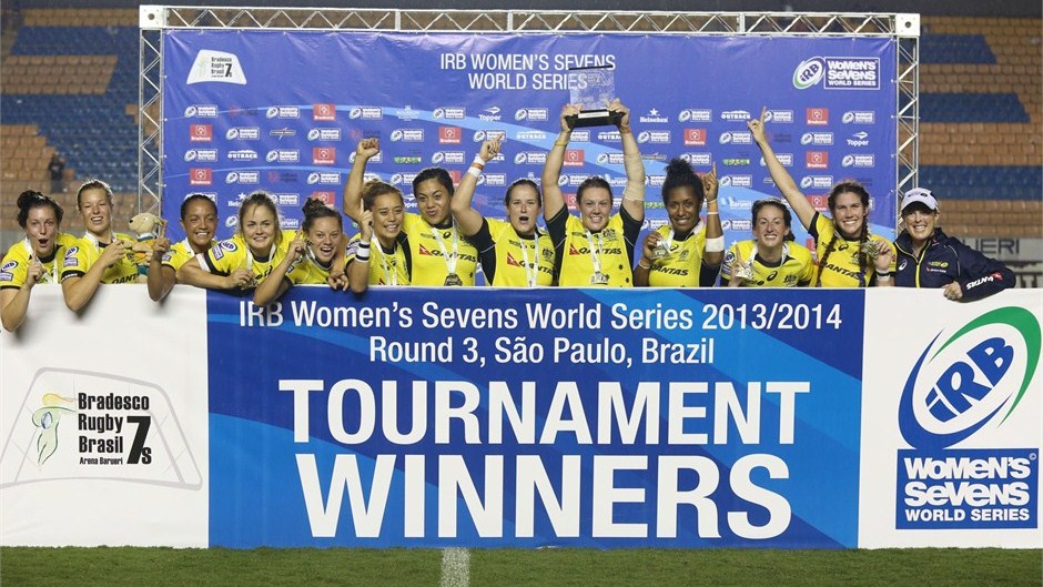 Australia have won the third round of the IRB Women's Rugby Sevens World Series in São Paulo ©Joao Neto/IRB