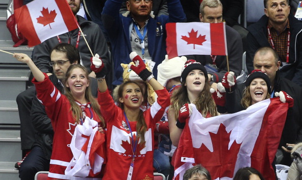 Canadian supporters celebrate yet more success in a team sport this evening ©Toronto Star/Getty Images