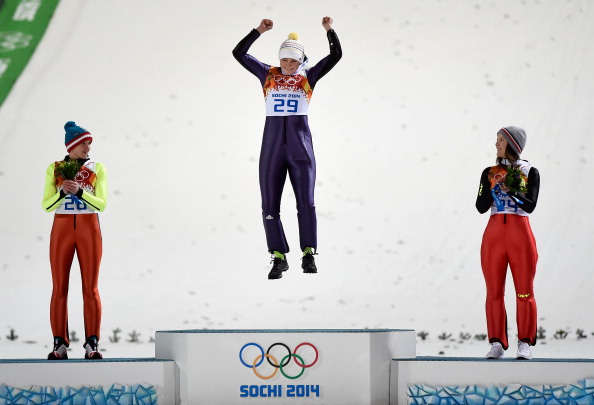 Carina Vogt completed a giant leap for ski jumping by winning the first Olympic gold medal ©Getty Images
