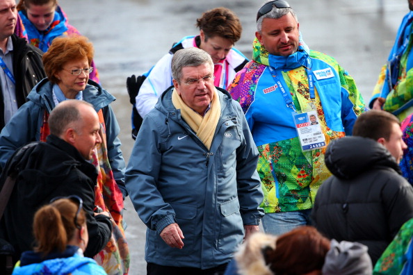 IOC President Thomas Bach has also arrived for the men's downhill...after his Opening Ceremony speech was edited out of NBC's coverage ©Getty Images