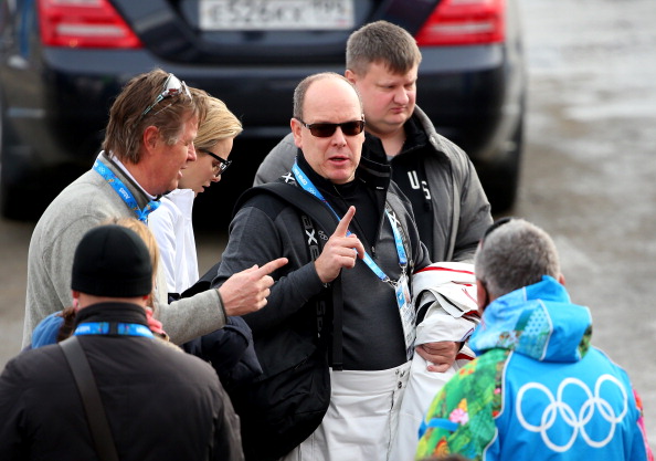 IOC member Prince Albert arriving for the men's downhill ©Getty Images