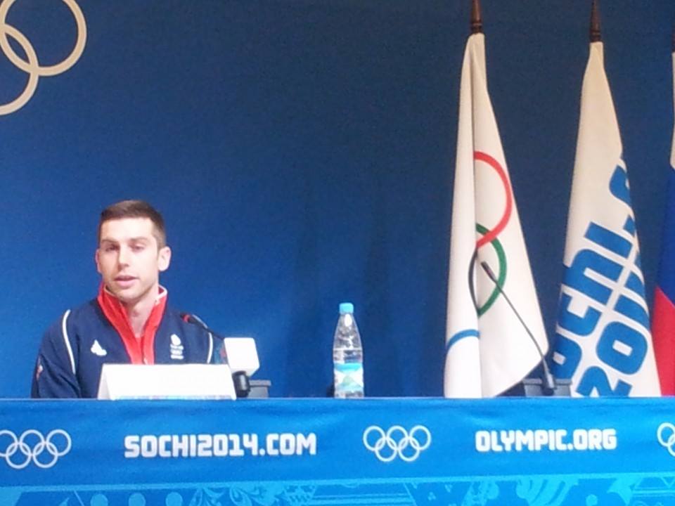 John Eley being announced as flagbearer for the British team at Sochi 2014 ©ITG