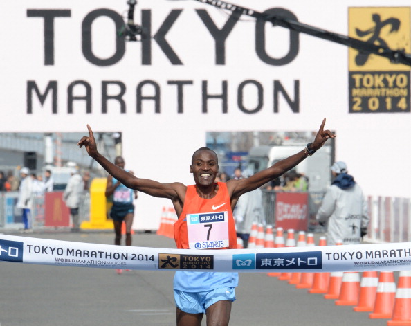 Kenya's Dickson Chumba finished first in the men's race at the 2014 Tokyo Marathon in a new course record ©Getty Images