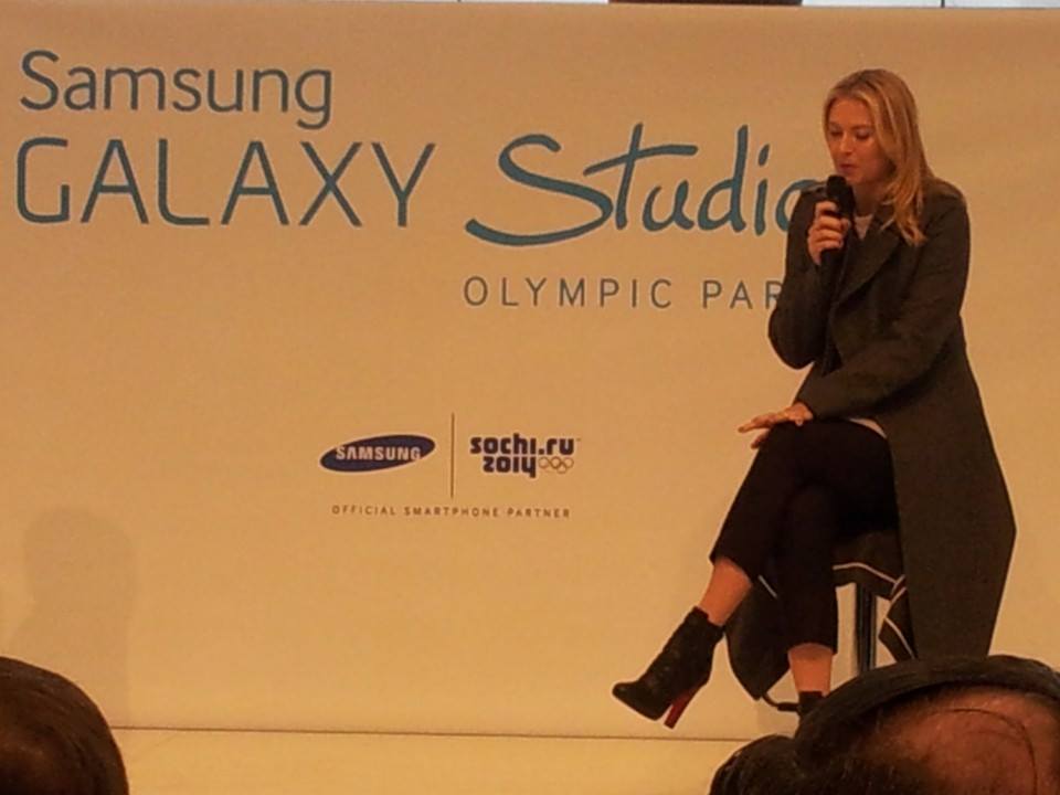 Maria Sharapova spoke at the opening of the Samsung Galaxy studio here this morning ©ITG