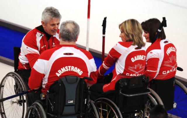 Members of the reigning Paralympic wheelchair curling champions, Canada feature in the "What's There" campaign ©Bongarts/Getty Images 