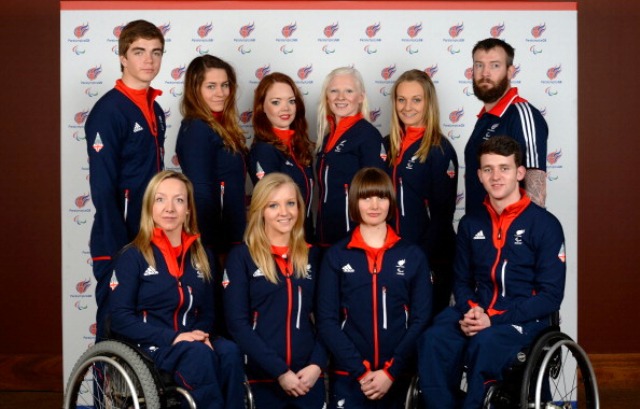 Mick Brennan (back row,far right) and the rest of the Alpine skiing team will be hoping to impress those taking part on the Paralympic Inspiration Programme in Sochi ©Getty Images 