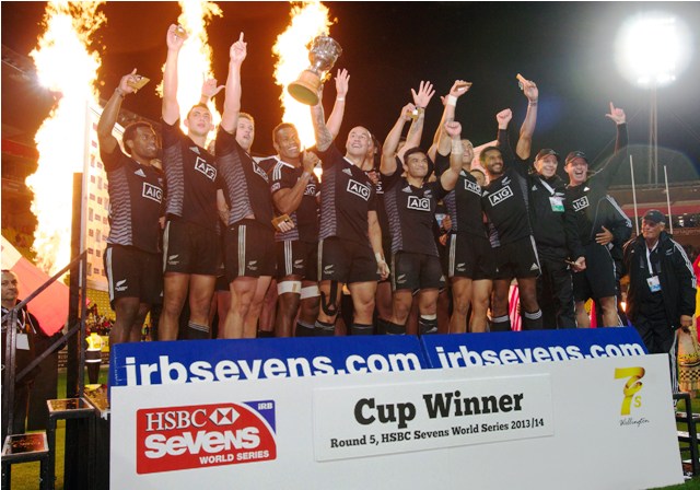 New Zealand got back to winning ways on home soil after claiming the Wellington Sevens title ©IRB/Martin Seras Lima