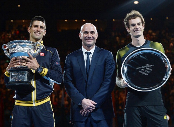 Novak Djokovic, Andre Agassi and Andy Murray will be in action at Madison Square Garden ©AFP/Getty Images