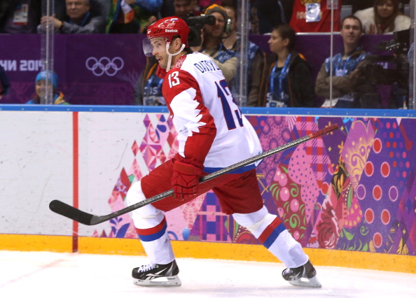 Pavel Datsyuk celebrates after putting Russia ahead ©Getty Images