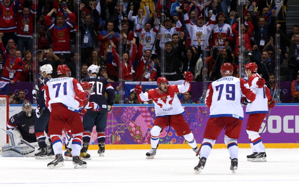 Russia celebrate making it 2-2 against the US ©Getty Images