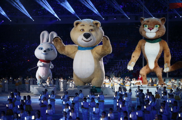 Sochi 2014 mascots closing ceremony