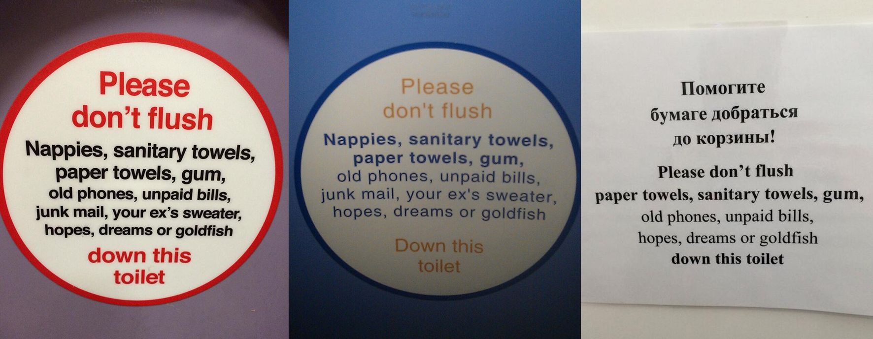 Some toilet humour in the bathrooms in Sochi ©Twitter