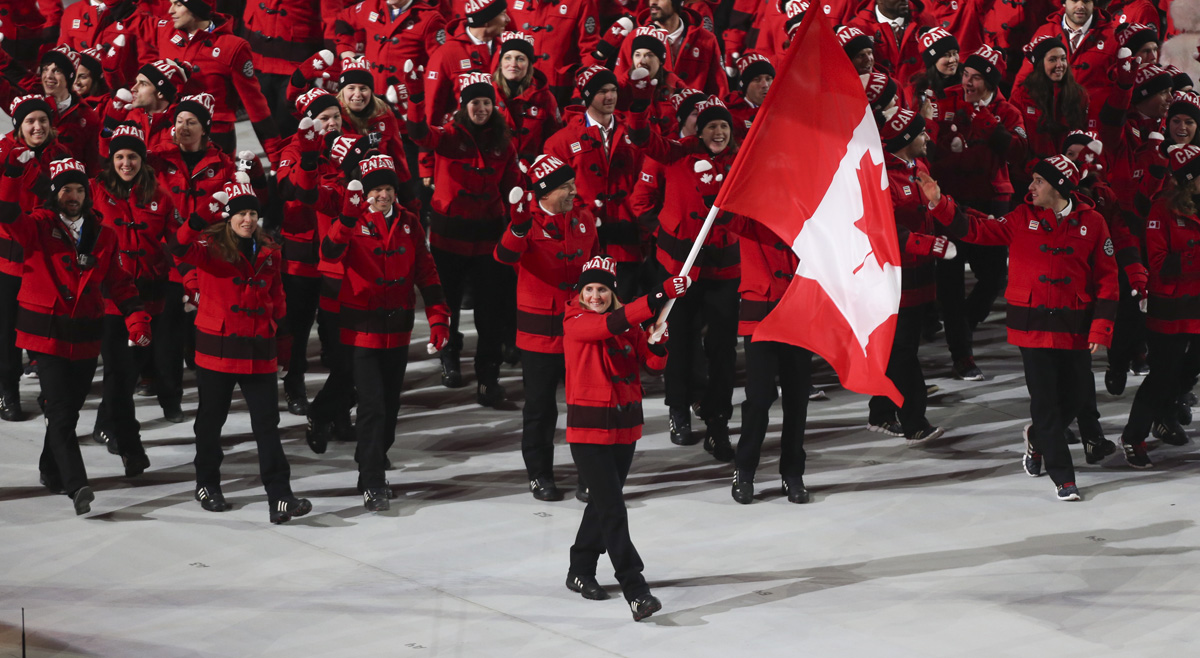 The Canadian team march into the Olympic Stadium ©Canadian Olympic Committee
