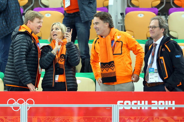 The King and Queen of the Netherlands enjoyed are becoming a good luck charm to their speed skaters ©Getty Images