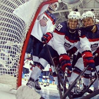 The US in full flow in the ice hockey yesterday