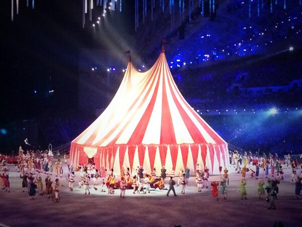 The circus tent took 60 seconds to put up and 20 to take down ©Twitter