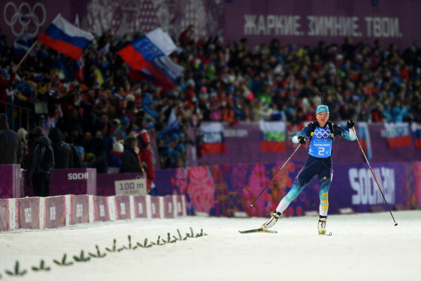 Ukraine head towards the finish line en route to winning a historic and symbolic gold medal