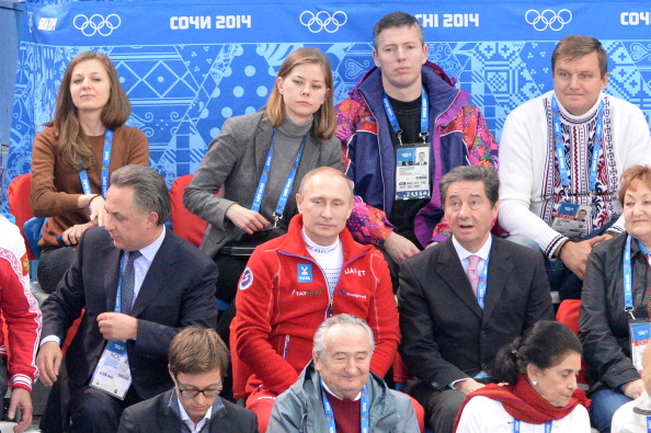 Vladimir Putin checks in to watch Russia - almost certainly - take figure skating gold ©Getty Images