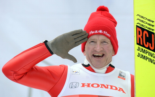 Eddie 'The Eagle' Edwards guided contestants on The Jump in the art of ski jumping, after his own efforts won him a legion of fans at Calgary 1988 ©AFP/Getty Images