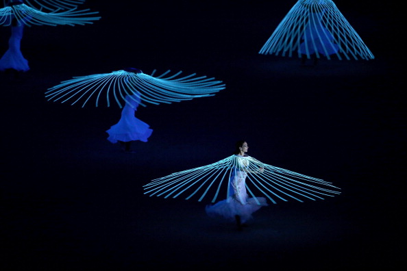 Dancers perform a Dove of Peace routine during the Opening Ceremony ©Chicago Tribune/Getty Images
