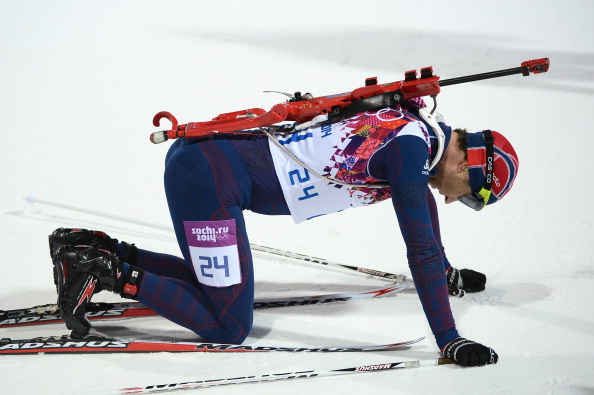 Ole Einer Bjoerndalen en route to a seventh Olympic gold medal in the biathlon ©Getty Images
