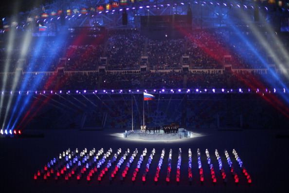 The Russian flag at the Opening Ceremony of the Sochi Winter Olympics ©Getty Images