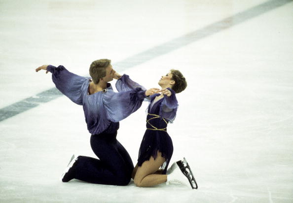 Torvill and Dean spend the first 18 seconds of their Bolero routine with their skates off the ice in order to fit the music into the allotted skating time period ©Getty Images