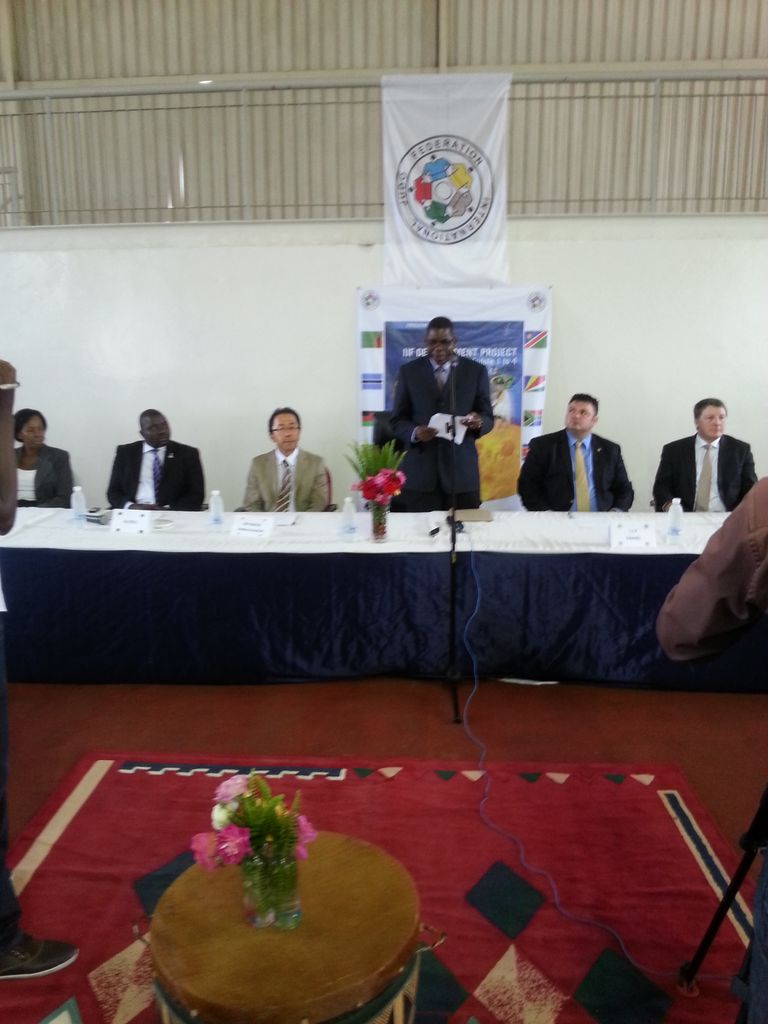 The Opening Ceremony of the IJF Development Project inside the Youth Olympic Development Centre in Lusaka, Zambia ©ITG