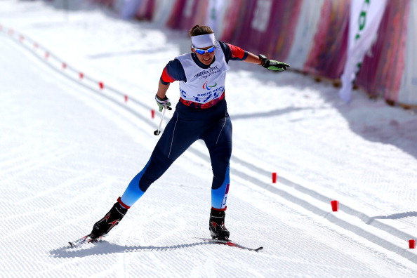 Anna Milenina wins gold number 29 for Russia in the women's 5km cross country standing ©Getty Images