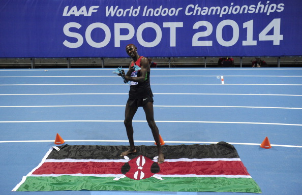 Caleb Mwangangi Ndiku claimed the men's 3,000m title in Sopot ©AFP/Getty Images