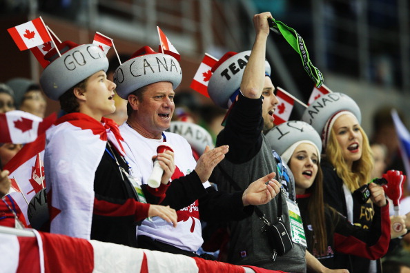 Canada fans cheer on their team in pursuit of a third gold medal ©Getty Images