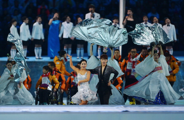 Dancers perform in the Pyeongchang 2018 section of the Closing Ceremony ©Getty Images