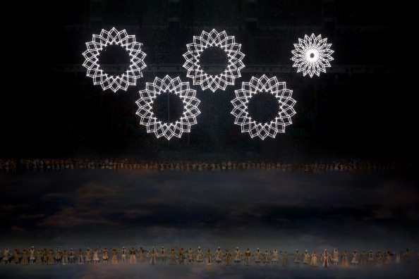 During the Opening Ceremony of the Sochi Winter Games, one of the five snowflakes failed to transform into a ring to symbolise the Olympic logo ©Getty Images