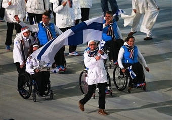 Finland's Sochi 2014 Opening Ceremony flagbearer Katja Saarinen is one of three athletes elected to the IPC Athletes' Council ©Getty Images 