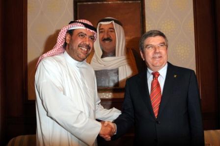 IOC President Thomas Bach spoke alongside ANOC counterpart Sheikh Ahmad Al Fahad Al Sabah today ©KUNA