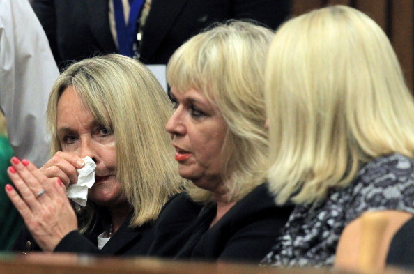 June Steenkamp (left), the mother of Reeva Steenkamp, said she wanted to look Oscar Pistorius in the eye as she attended his trial ©AFP/Getty Images