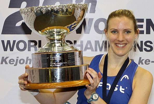 Laura Massaro has beaten Nour El Sherbini to secure the Women's Squash World title ©AFP/Getty Images