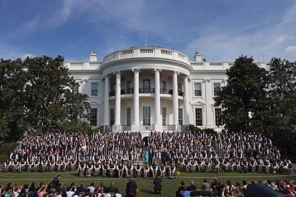 Members of the Olympic and Paralympic teams being welcomed to the White House following London 2012 ©Getty Images