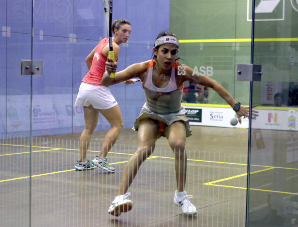 Nicol David survived a near upset at the hands of France's Camille Serme to progress to the semi final of the Women's World Squash Championships in Penang ©Getty Images