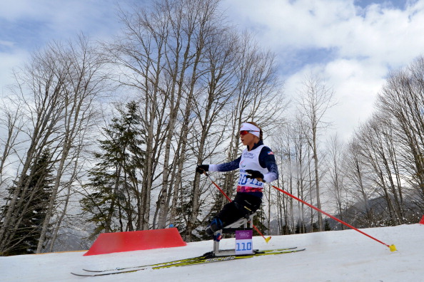 Oksana Masters posted a video blog showing how she prepares for a biathlon indoors ©AFP/Getty Images