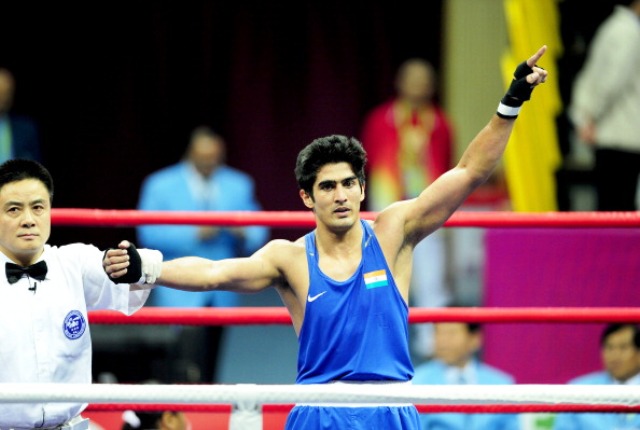 Olympic bronze medal winner Vijender Singh has backed the proposal to form a new Indian Boxing Federation led by P K Muralidharan Raja ©AFP/Getty Images