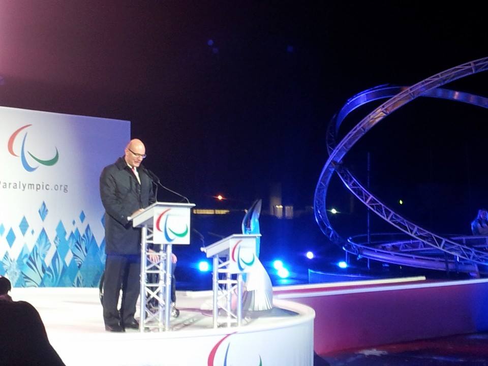 Among the speakers during the Ceremony was Sochi 2014 chief Dmitry Chernyshenko ©ITG