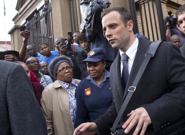 Oscar Pistorius leaving court as attention remains as high as even on day seven of his trial ©Gallo Images/Getty Images